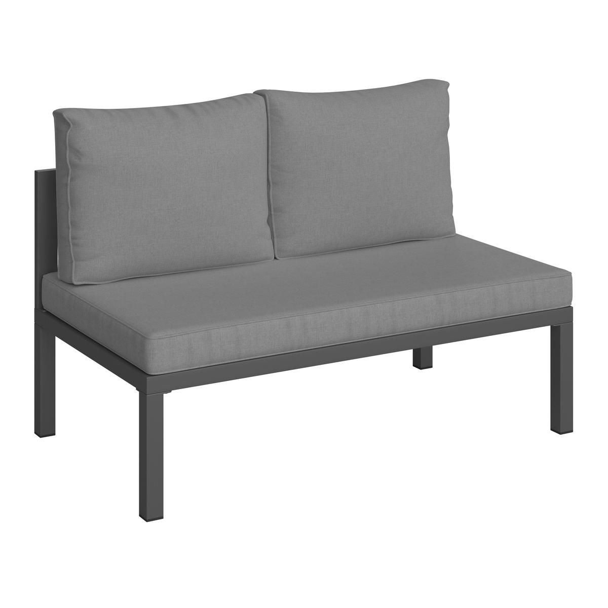 Dining-Loungeset Pergolina Grau Metall/Outdoorstoff - Dunkelgrau/Hellgrau, MODERN, Kunststoff/Textil (194/245cm) - Bessagi Garden