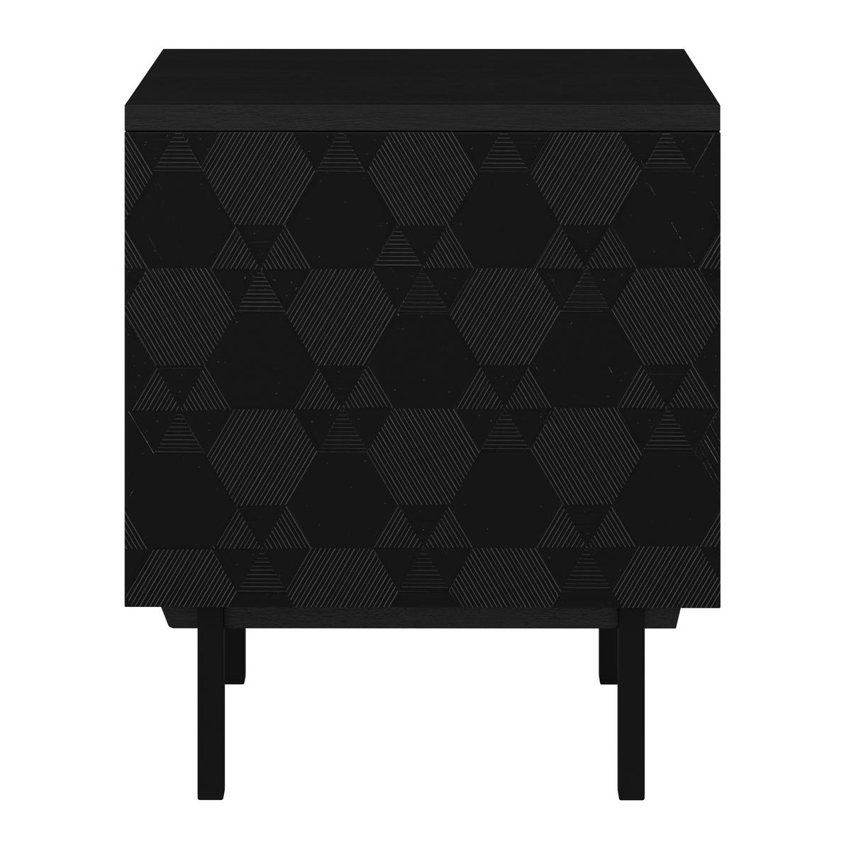 Nachttisch Roma ca. 48x56 cm MDF Schwarz - Schwarz, MODERN, Holz/Metall (48/56/38cm) - Bessagi Home