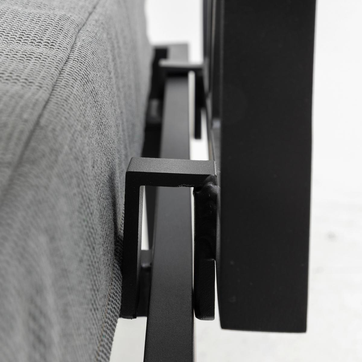 Loungegarnitur 3-tlg. Samara Holz/Metall/Textil mit Kissen - Anthrazit/Grau, Basics, Holz/Textil (253/70/175cm) - Gardenson