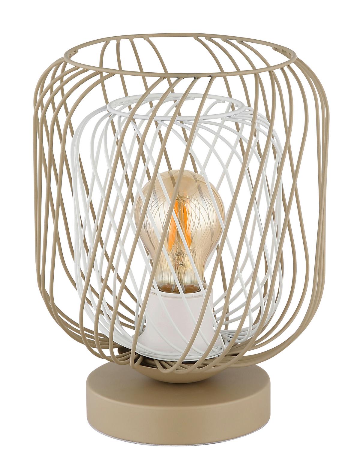 TISCHLEUCHTE 15965T DICHTI - Sandfarben/Weiss, Basics, Kunststoff/Metall (18/24,5cm) - Globo