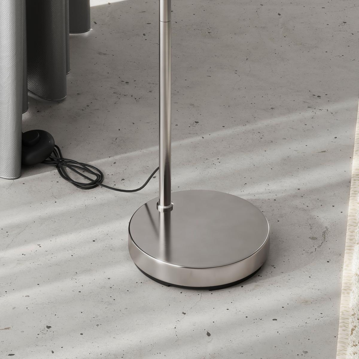 LAMPA STOJĄCA 24779N BENNO - biały/kolor niklowy, Basics, tworzywo sztuczne/metal (46/25/150cm) - Globo