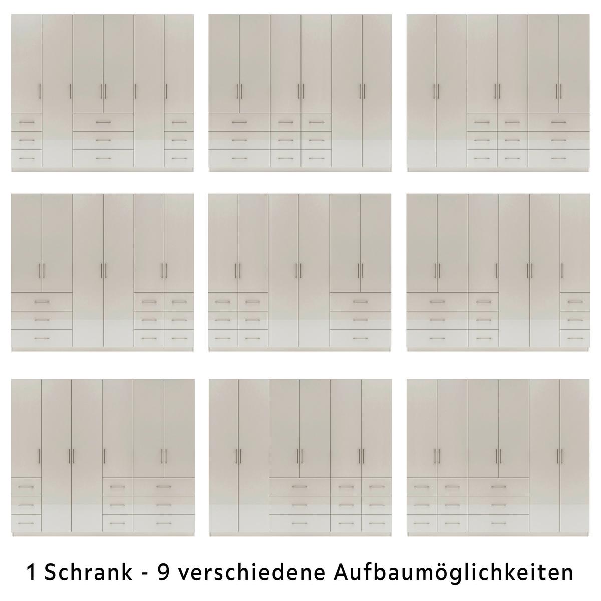 Drehtürenschrank Vivaldi Kaschmir Hochglanz - Kaschmir/Chromfarben, KONVENTIONELL, Holzwerkstoff/Metall (245/210/55cm) - Mömax