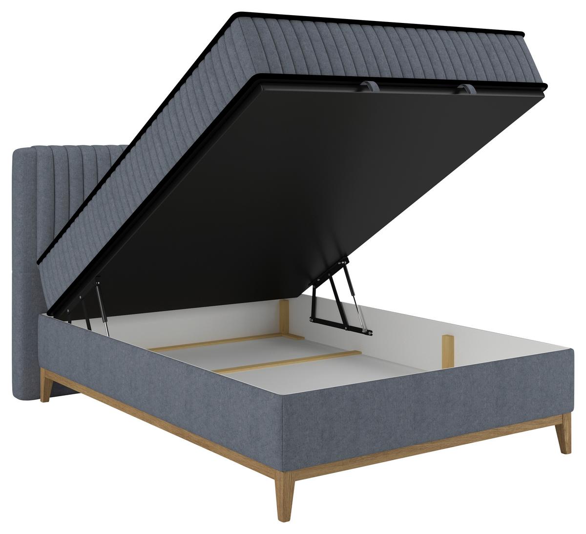 Bett Elena Blau ca. 120x200cm - Blau, KONVENTIONELL, Holz/Holzwerkstoff (120/200cm) - Sembella