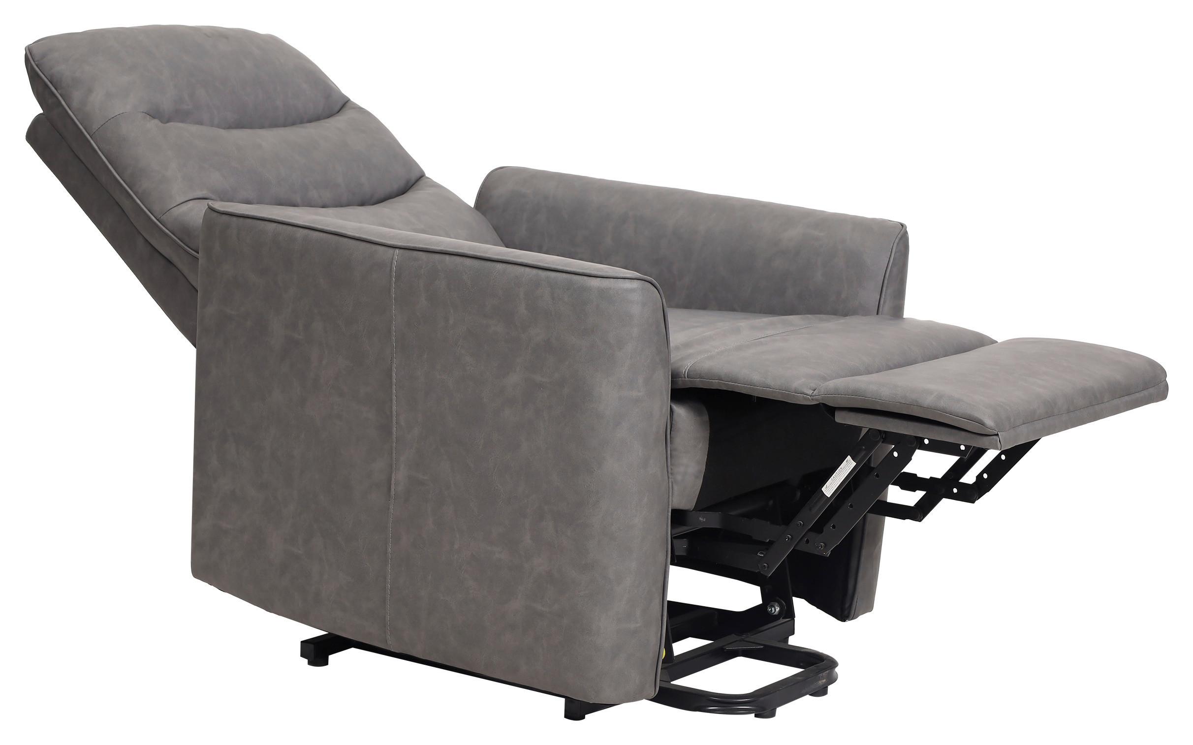 Tv-fotelj Bishop, Siva, Videz Usnja, Relax Funkcija - siva/črna, Konvencionalno, kovina/tekstil (76/105/88cm) - Modern Living
