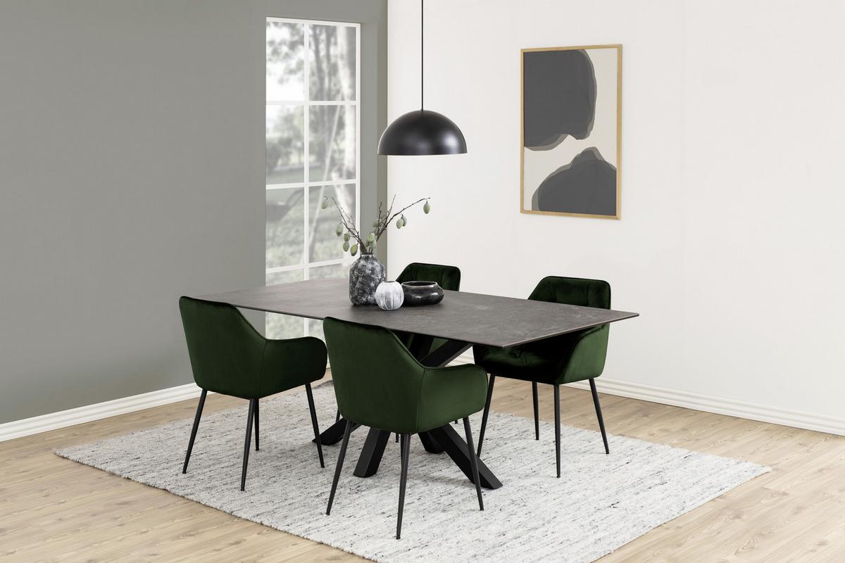 KRZESŁO Z PODŁOKIETNIKAMI BROOKE -TREND- - zielony/czarny, Trend, metal/tkanina (58/83/55cm) - Livetastic