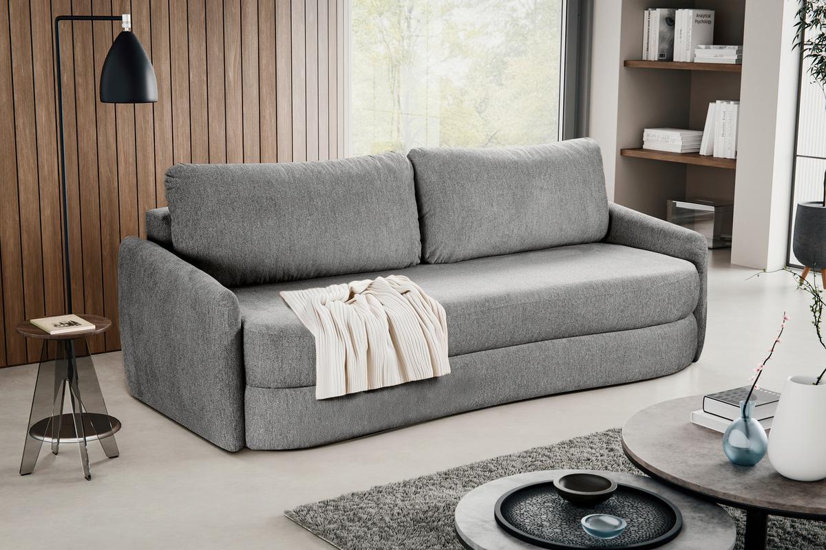 Schlafsofa Diana Grau - Schwarz/Grau, Basics, Holz/Kunststoff (231/93/108cm) - MID.YOU