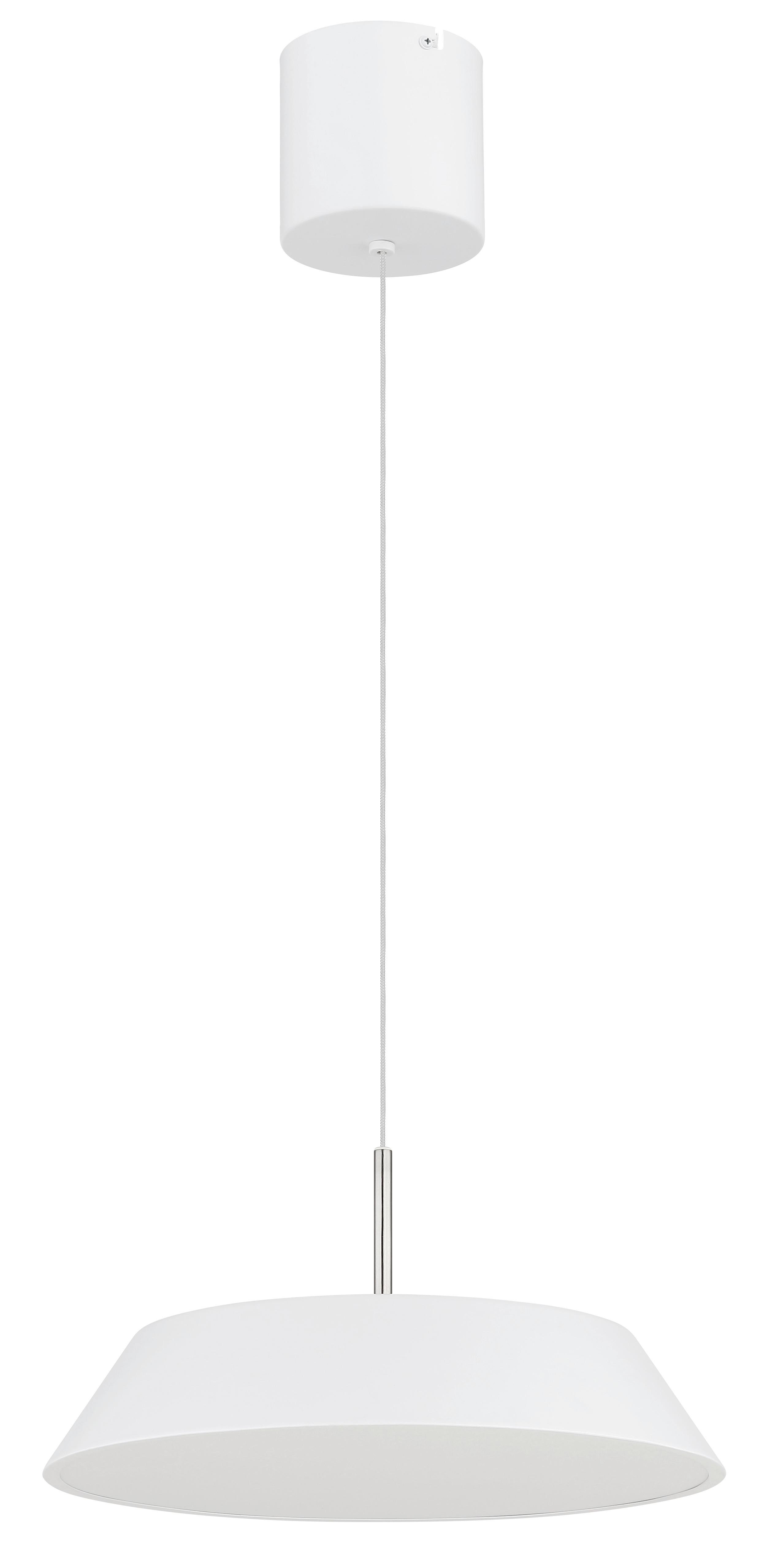 Led-hängeleuchte 15947w Silena - Weiss/Nickelfarben, Basics, Kunststoff/Metall (40/180cm) - Globo