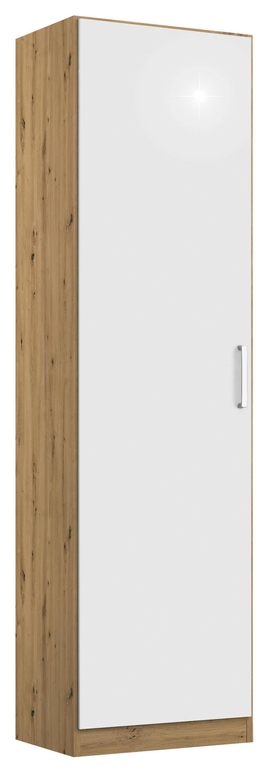 Ormar S Klasičnim Vratima Berlin - hrast Artisan/bijela visoki sjaj, Moderno, drvni materijal/plastika (47/210/54cm) - Modern Living
