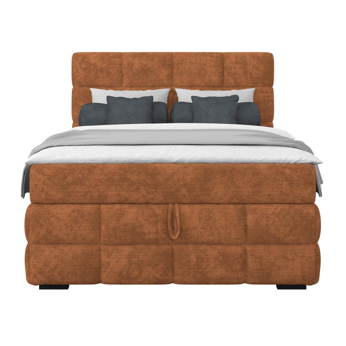 Box Krevet Vega - boje hrđe/bijela, Trend, tekstil/drvo (120/200cm) - Modern Living