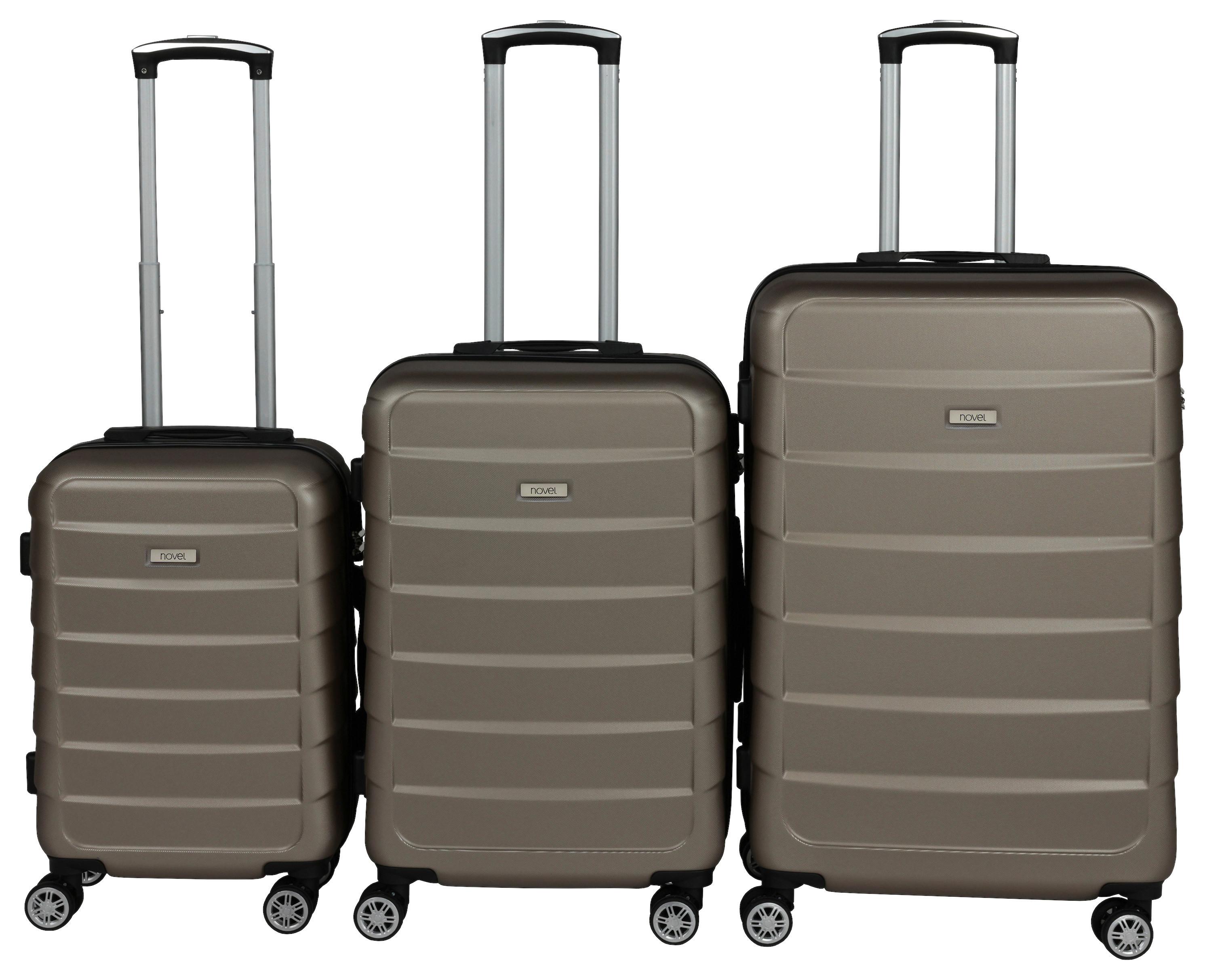 ZESTAW WALIZEK PODRÓŻNYCH AH-18702 - szampanowy, Konventionell, tworzywo sztuczne/metal - Novel