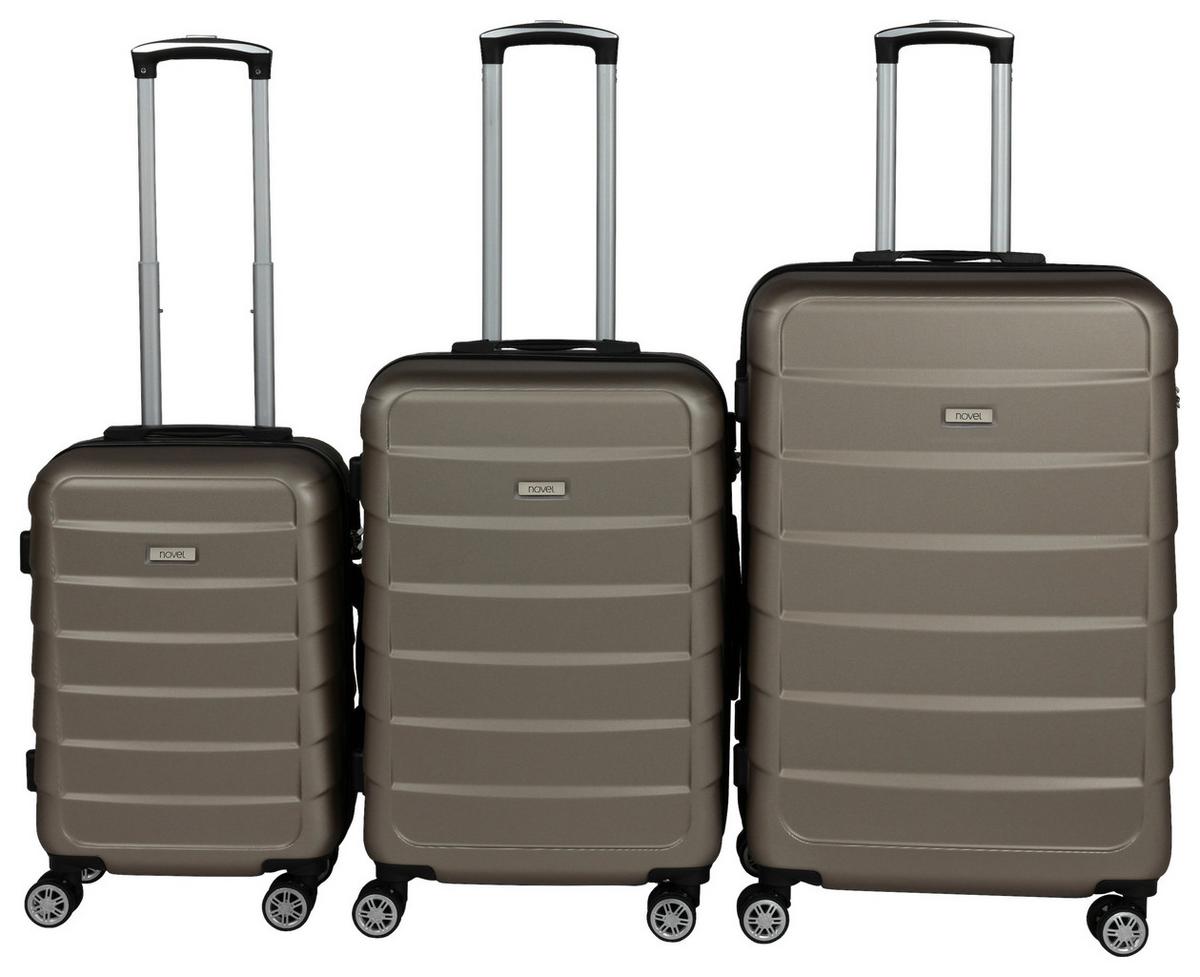 ZESTAW WALIZEK PODRÓŻNYCH AH-18702 - szampanowy, Konventionell, tworzywo sztuczne/metal - Novel