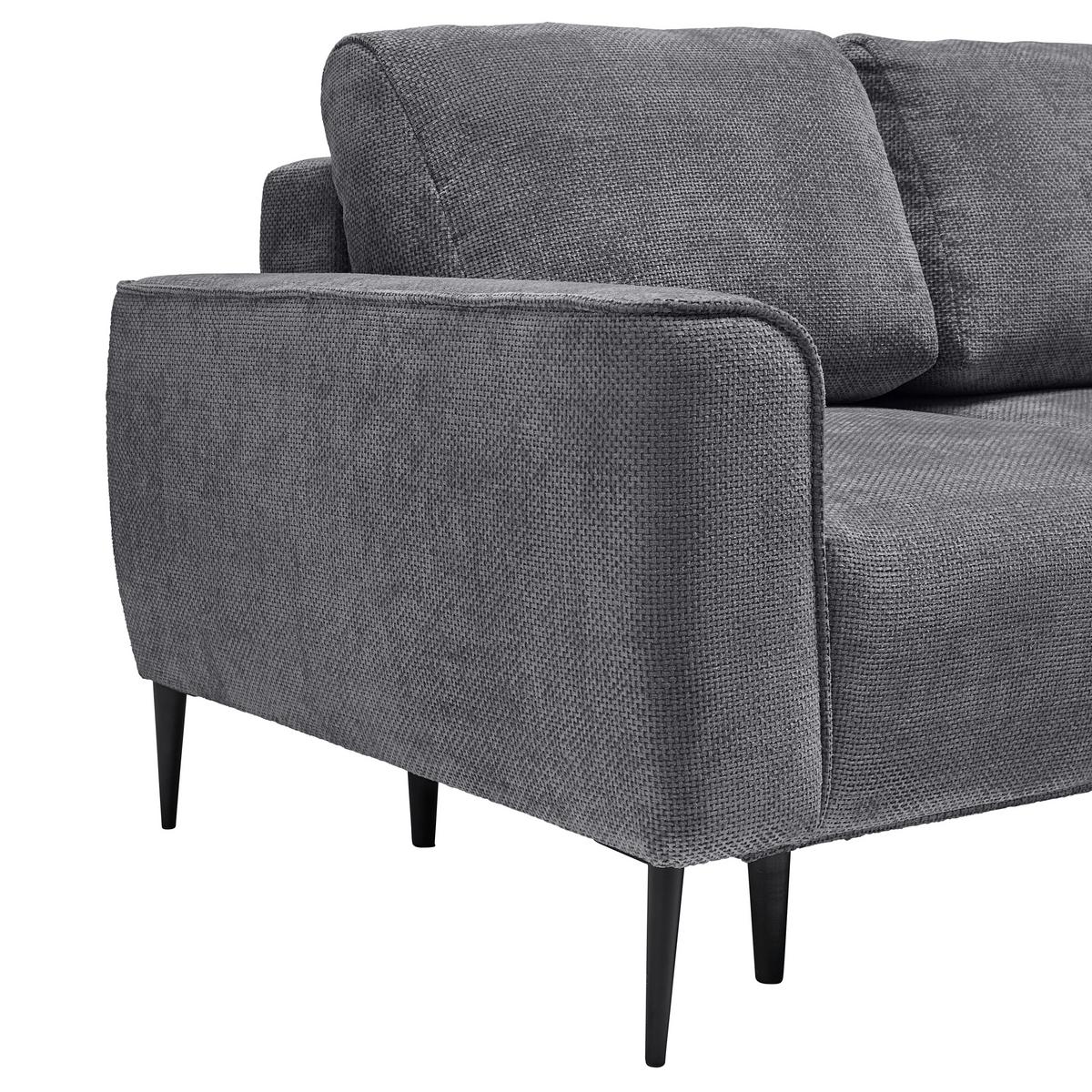 Ecksofa Custom Anthrazit - Anthrazit/Schwarz, MODERN, Textil/Metall (255/85/164cm) - Mömax