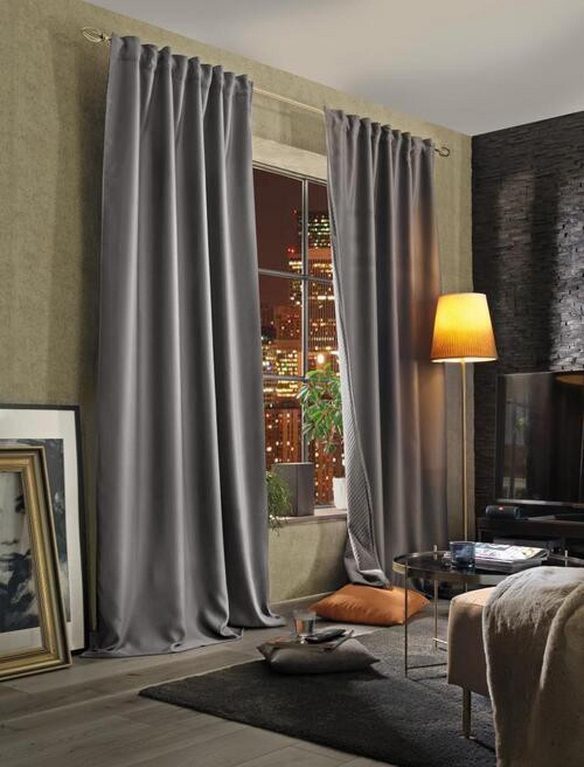 Lärmschutzvorhang Acustico Grau ca. 135x225cm - Grau, KONVENTIONELL, Textil (135/225cm)