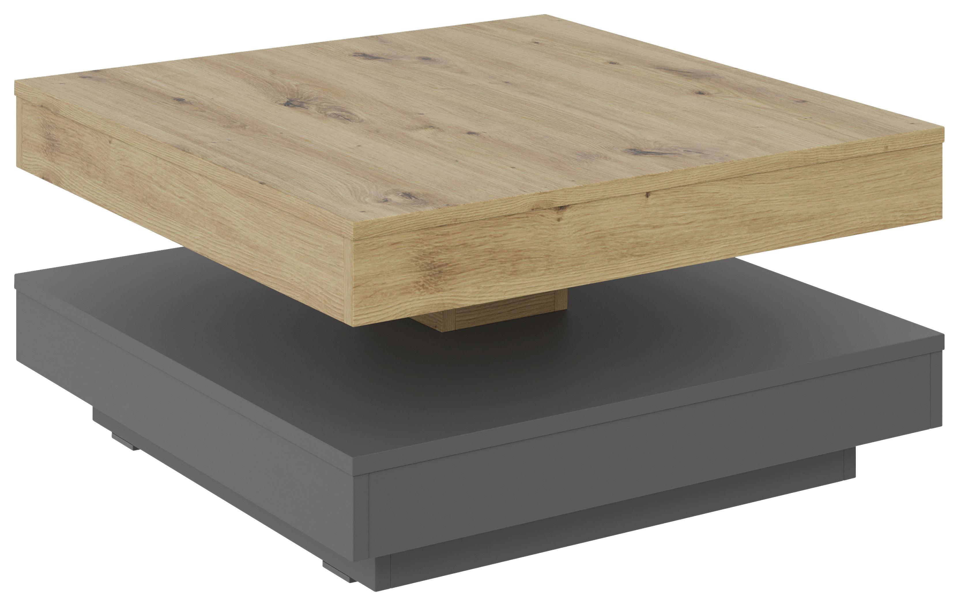 STOLIK KAWOWY SALLY -EXKLUSIV- - antracytowy/czarny, Design, materiał drewnopochodny/tworzywo sztuczne (70/70/34cm) - Xora