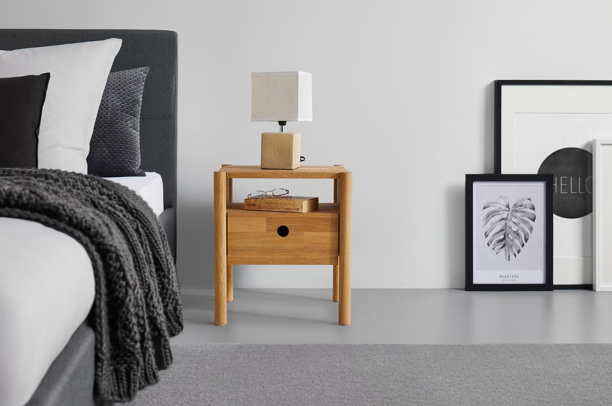 Nachttisch Waden Eichefarben - Eichefarben, Konventionell, Holzwerkstoff (40/45/33,5cm) - Zandiara