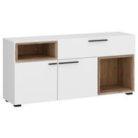 Komoda Marlow - bijela/boje hrasta, Moderno, drvni materijal/plastika (135/65,2/41,6cm) - Modern Living