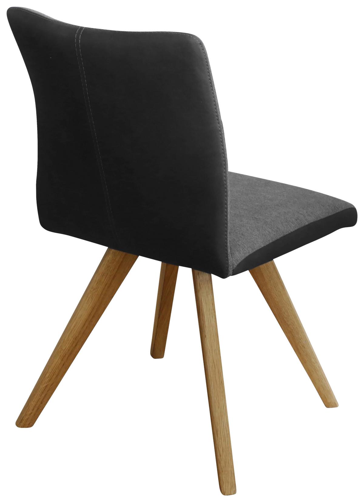 KRZESŁO ROM - kolor dębowy/czarny, Konventionell, drewno/tkanina (51,5/87,5/63cm) - Linea Natura