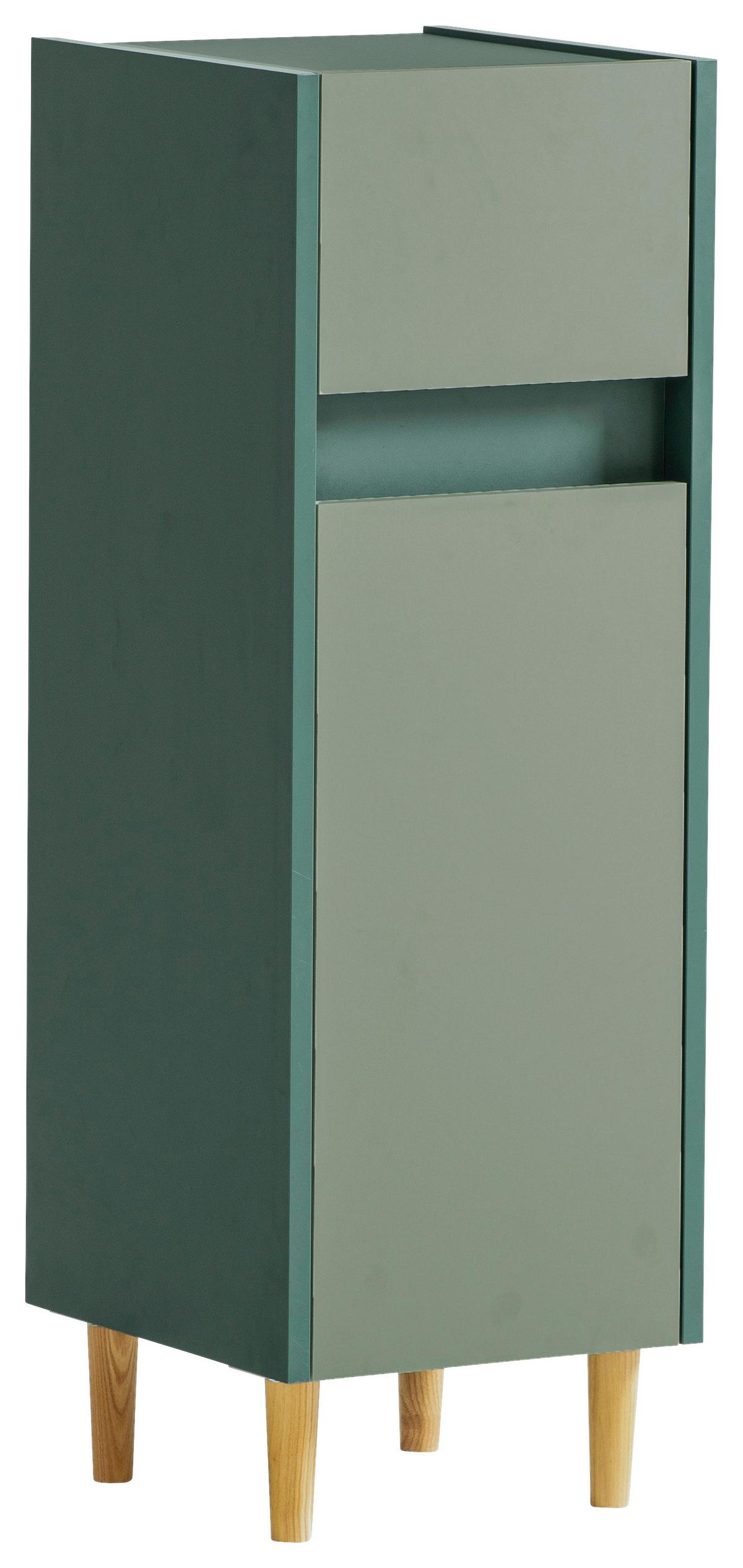 Unterschrank Lovis Dunkelgrün - Waldgrün/Eschefarben, MODERN, Holzwerkstoff (30,2/90,3/33,0cm) - MID.YOU