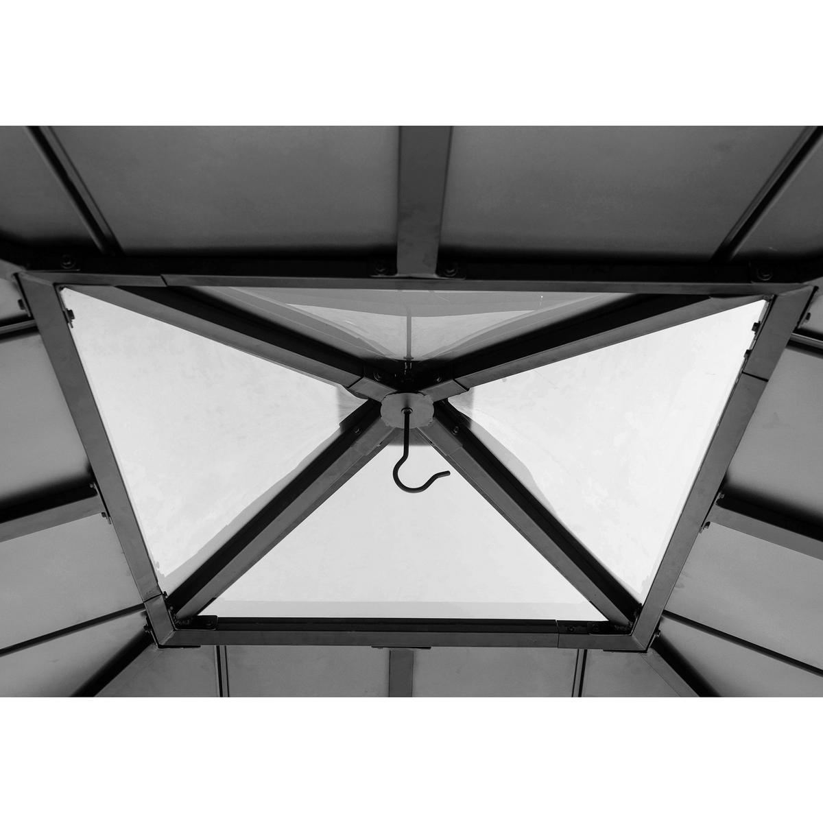 Pavillon Gazebo Rapi Anthrazit/Naturfarben - Anthrazit, Basics, Metall (273/274/273cm) - Modante