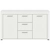 Sideboard Jam ca. 125x80x35 cm Weiß - Silberfarben/Schwarz, Design, Holzwerkstoff/Kunststoff (125/80/35cm) - MID.YOU