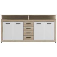 Široka Komoda Lupo, Bela, Barva Hrasta - bela/hrast sonoma, Design, umetna masa/leseni material (190/96/32cm) - MID.YOU