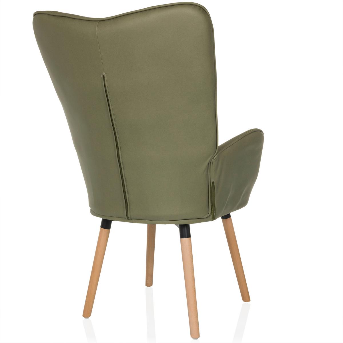 Fotelj Havenio I, Zelena - zelena/barve bukve, Moderno, tekstil/les (70/106/75cm) - MID.YOU