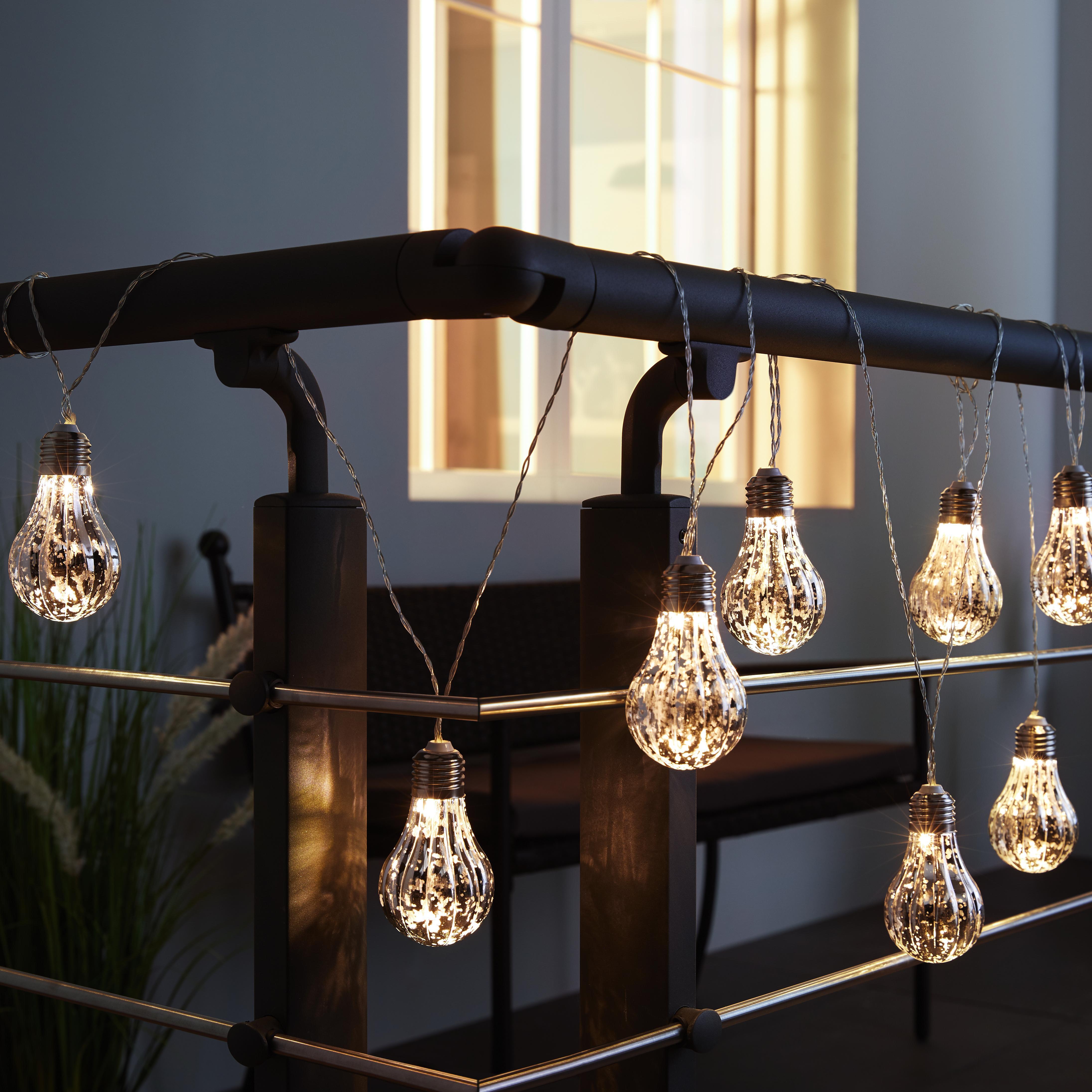 Lichterkette Levin mit 8 Lichtern L ca. 270 cm - Transparent, Basics, Kunststoff (270cm) - Bessagi Home