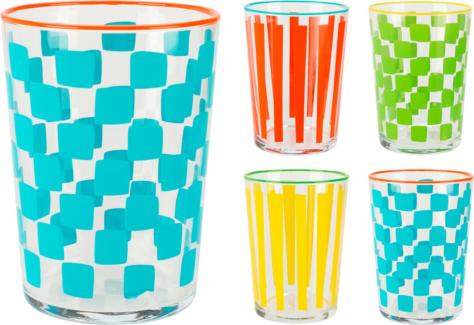 Pohár Summer Colours - sárga/narancs, Üveg (8,8/12cm)
