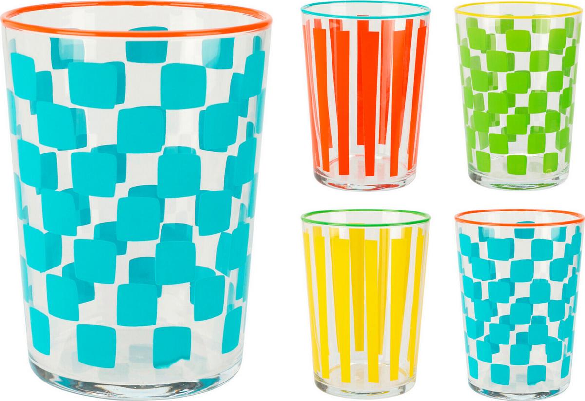 Pohár Summer Colours - sárga/narancs, Üveg (8,8/12cm)