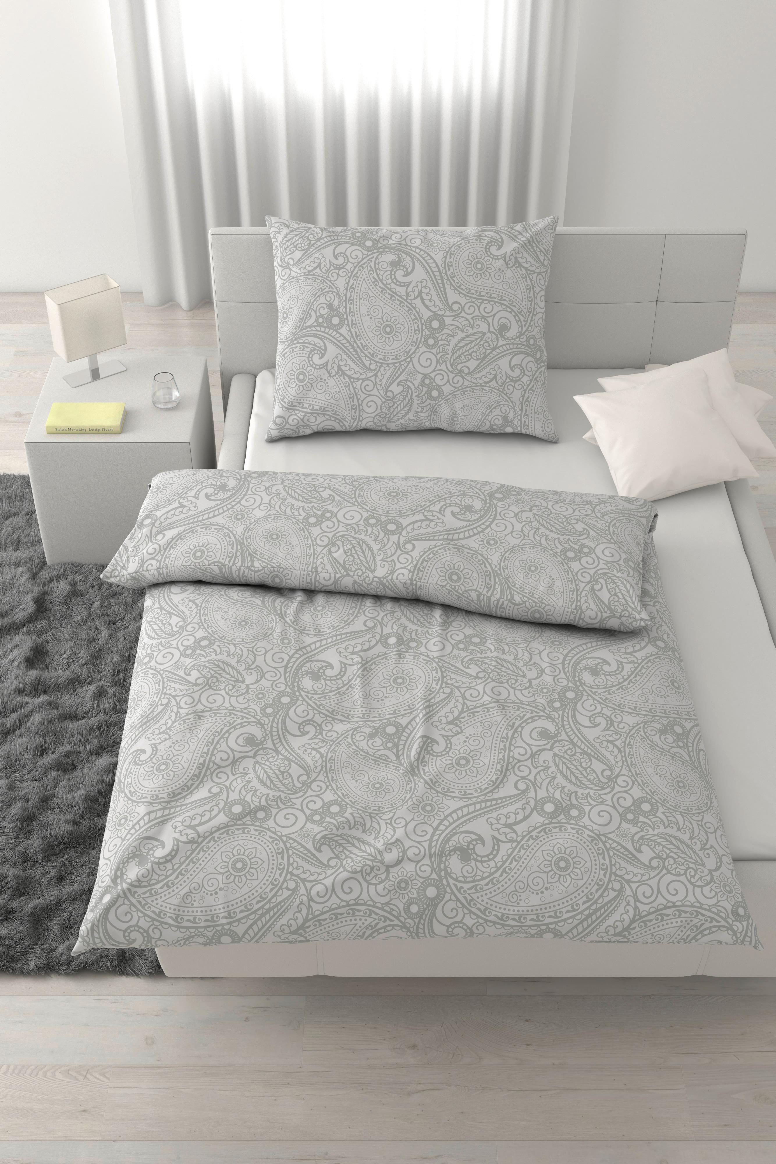 BETTWÄSCHESET PAISLEY - Salbeigrün, Textil (160/210cm) - Mömax