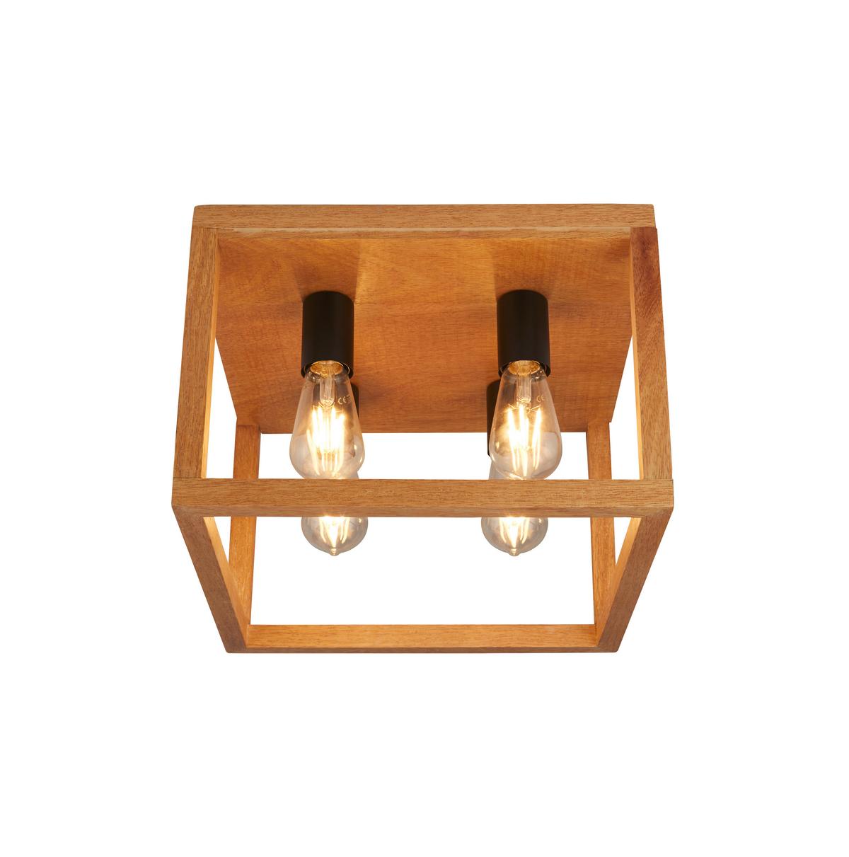 Mennyezeti Lámpa 54742-4na - Natur, műanyag/fa (36/36/25cm)