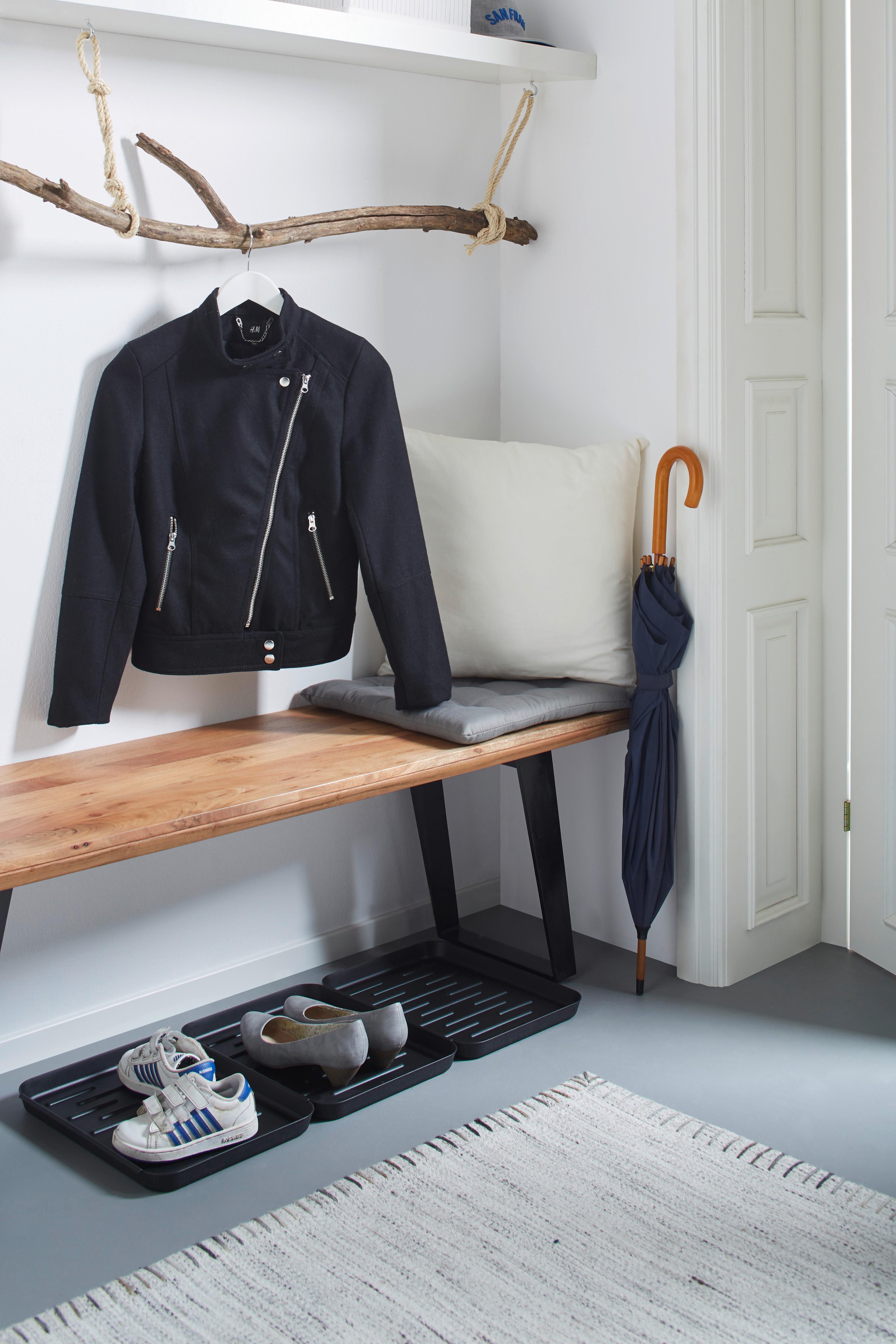 Schuhablage Texas in Schwarz, 3er Set - Schwarz, Basics, Kunststoff (81/35/3cm) - Modern Living