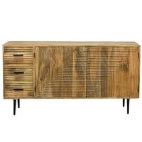 Sideboard Wl7.619 - Schwarz/Braun, Design, Holz/Metall (160/40/86cm) - Livetastic