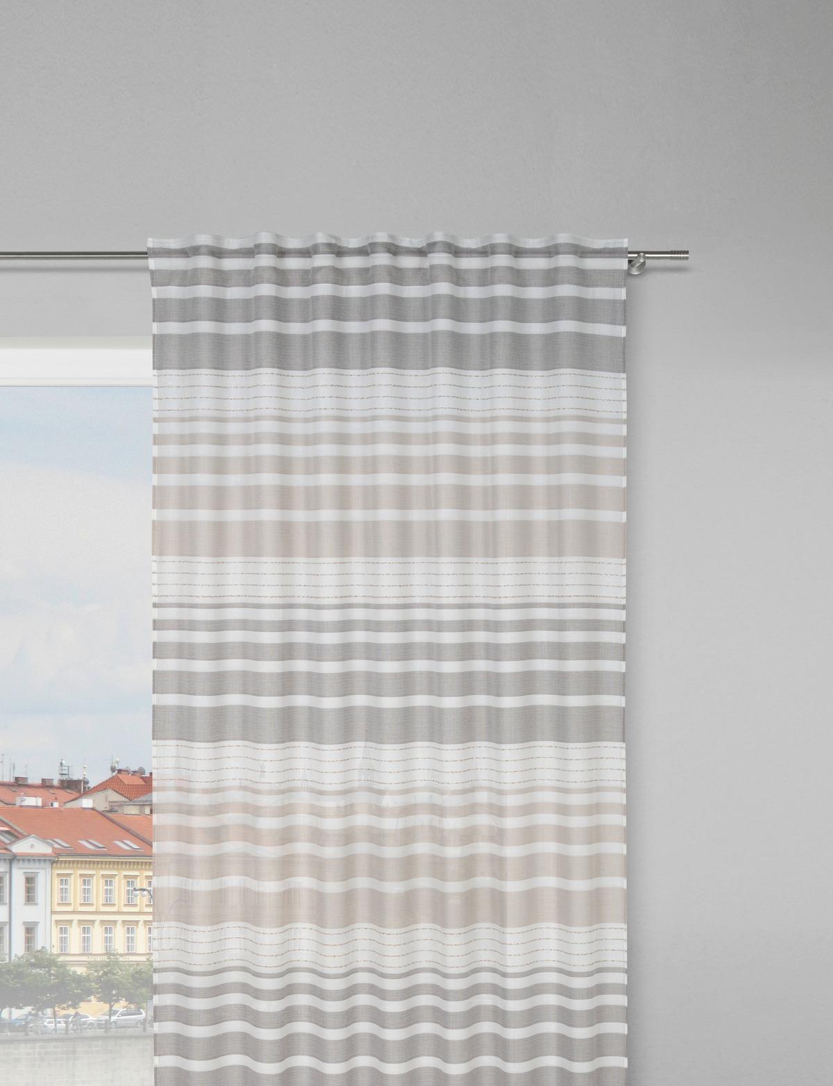 Fertigvorhang Mads Grau/Taupe ca. 140x245cm - Taupe/Grau, Modern, Textil (140/245cm) - Modern Living