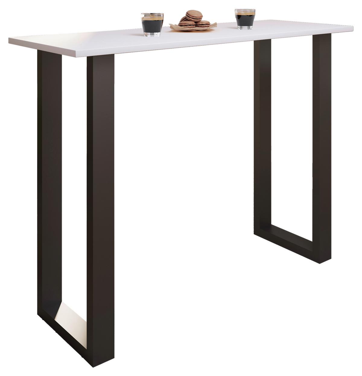 Bartisch XONA Schwarz/Weiß ca.140x102x50cm - Schwarz/Weiß, KONVENTIONELL, Holzwerkstoff/Metall (140/50/102cm)