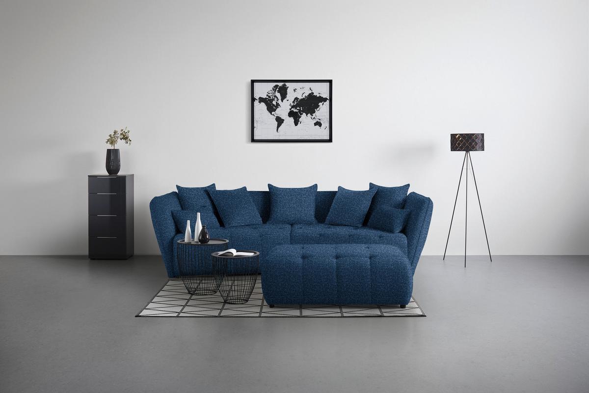 Tabure Sofi - tamno plava/crna, Moderno, tekstil (128/48/70cm) - Premium Living
