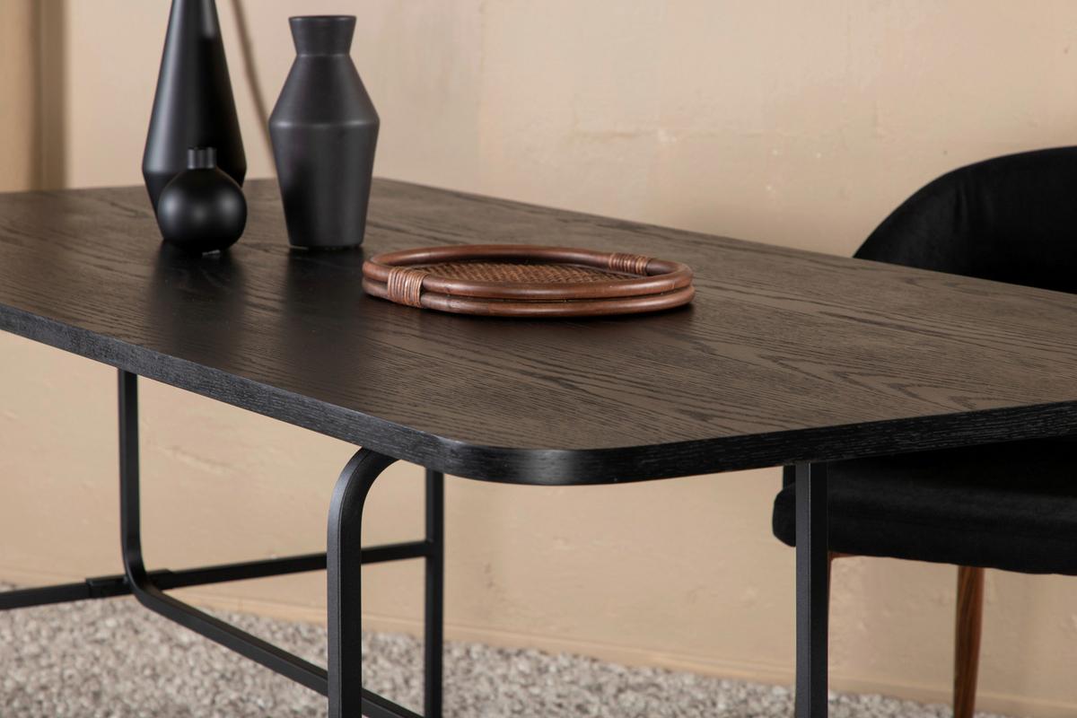 ESSTISCH UNO - Schwarz, Design, Holz/Holzwerkstoff (200/90/75cm) - Livetastic