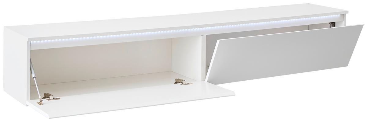 KOMODA NISKA HANGMEN - biały wysoki połysk, Trend, materiał drewnopochodny (180/30/33cm) - Xora