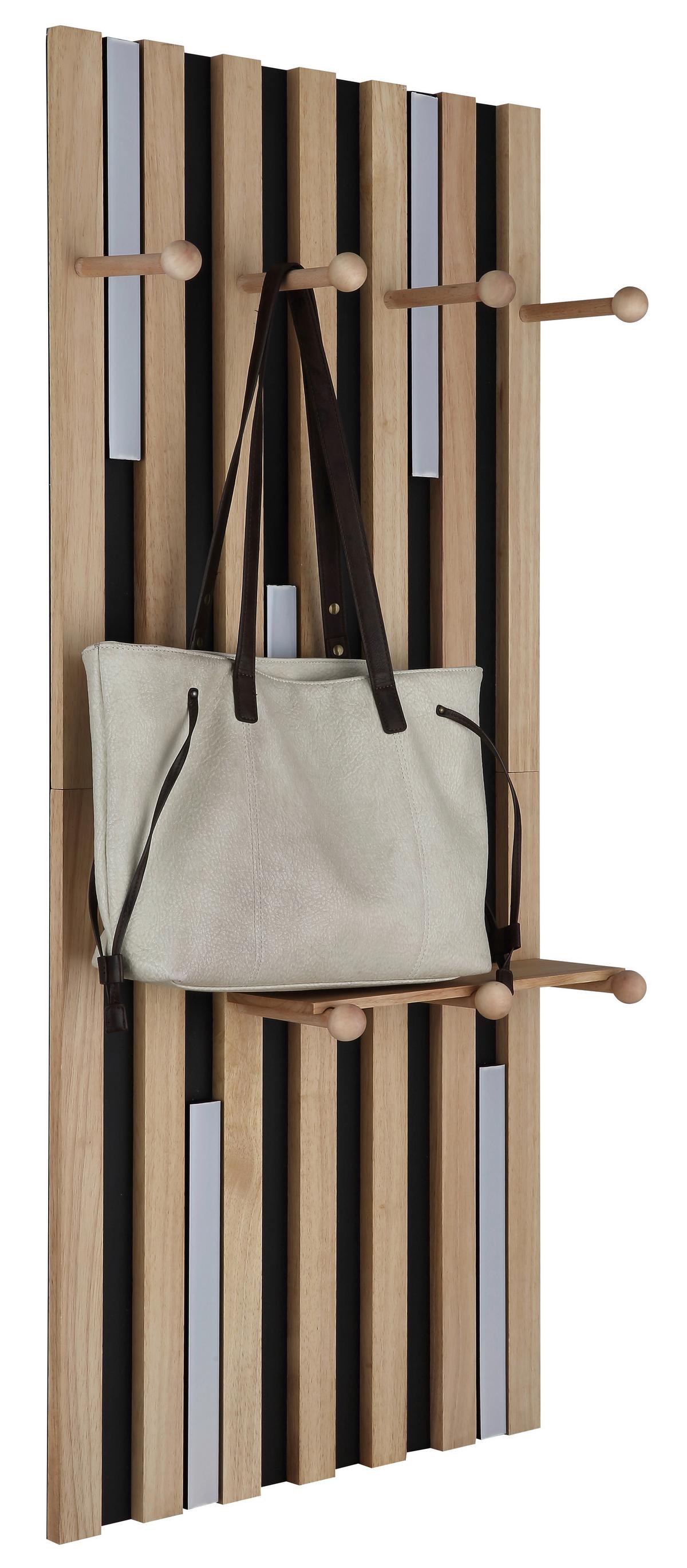 LED-WANDLEUCHTE 78413 DUANE - Weiss/Schwarz, Natur, Holz/Kunststoff (50/110cm) - Globo