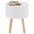 Beistelltisch in Weiß/Natur aus Holz - Braun/Weiß, MODERN, Holz/Holzwerkstoff (38/45/38cm) - Mömax modern living