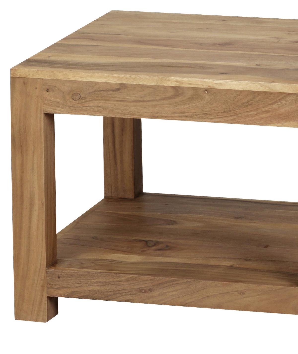 Couchtisch "Mumbai" ca. 60x60 cm, aus Akazie - Akaziefarben, Design, Holz (60/60/40cm) - MID.YOU