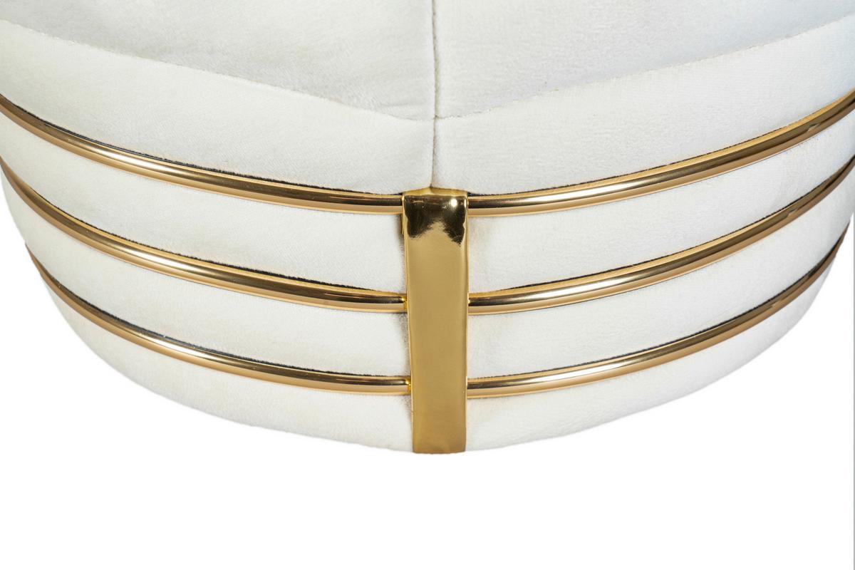 HOCKER DORIC 325 - Beige/Goldfarben, Design, Textil (42/50cm) - Kayoom