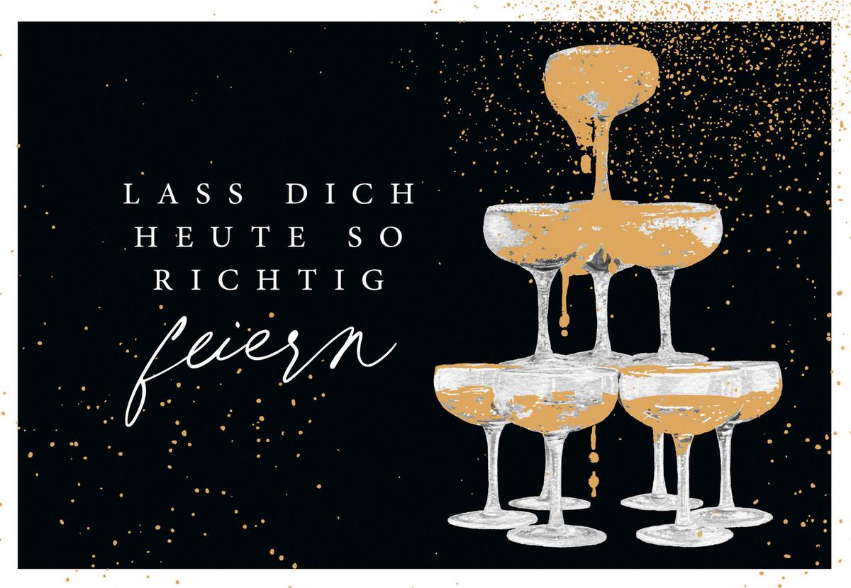 Glückwunschkarte Edelschwarz Multicolor - Basics, Papier (18/13cm)