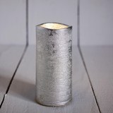 Led-kerze Loa H ca. 15 cm - Silberfarben, MODERN, Weitere Naturmaterialien (15cm)