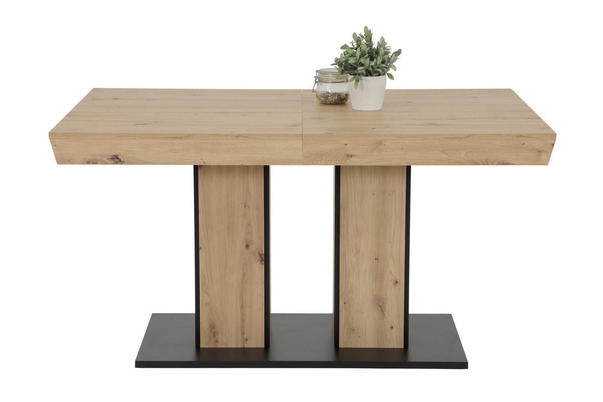 TISCHGRUPPE AGNES I G - Eiche Artisan/Grau, MODERN, Holzwerkstoff/Textil (140 - 220/76/90cm) - MID.YOU