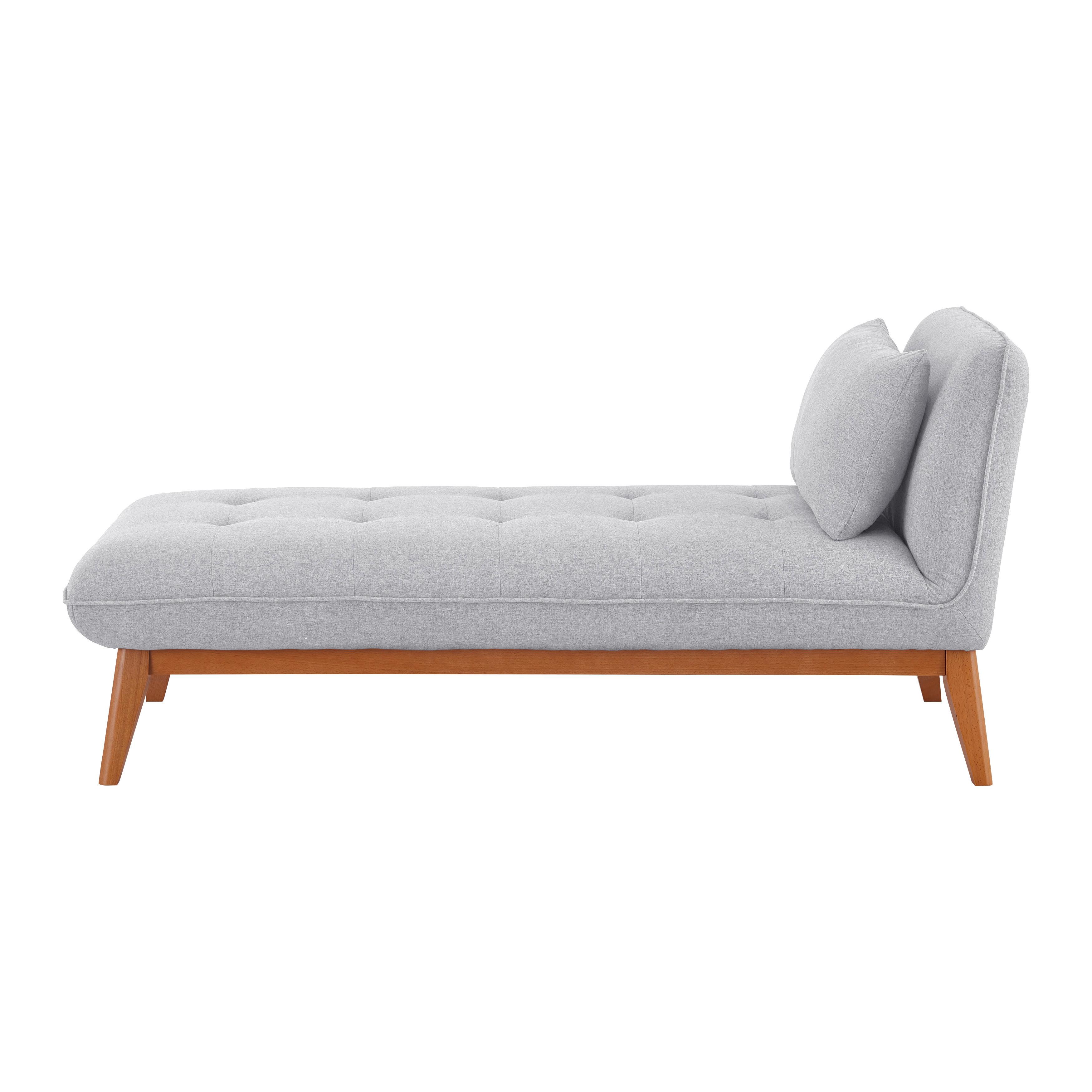 Relaxliege Liza Hellgrau Webstoff - Grau, MODERN, Holz/Textil (166/85/78cm) - Bessagi Home