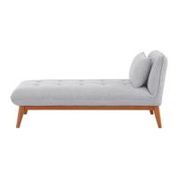 Relaxliege Liza Hellgrau Webstoff - Grau, MODERN, Holz/Textil (166/85/78cm) - Bessagi Home