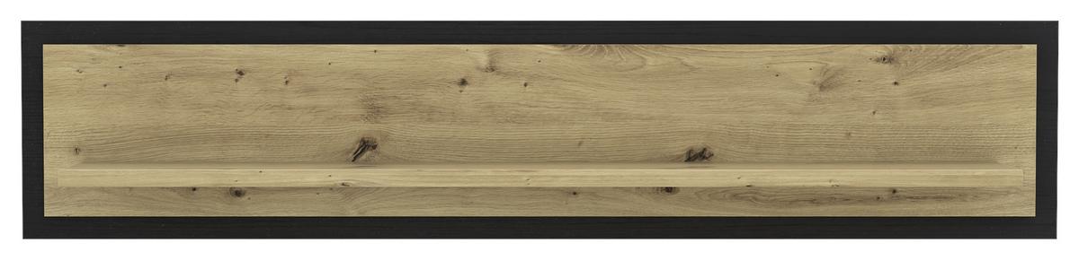 Stenska Polica Trondheim, Barva Hrasta, Črna - črna/barve hrasta, Basics, kovina/umetna masa (140/29,6/23,4cm) - Livetastic
