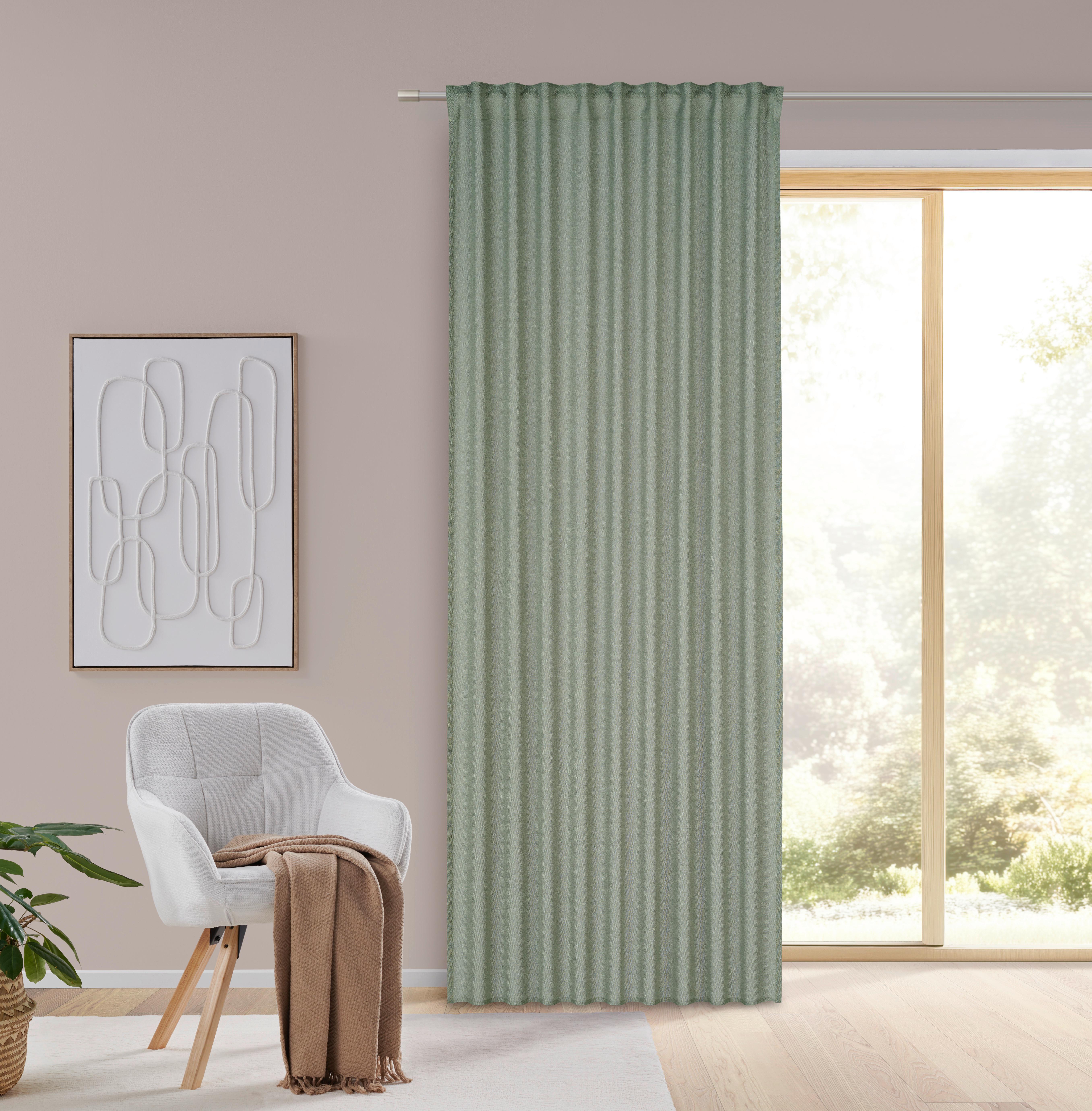 GARDINLÄNGD BEN - grön, Modern, textil (135/245cm) - Modern Living