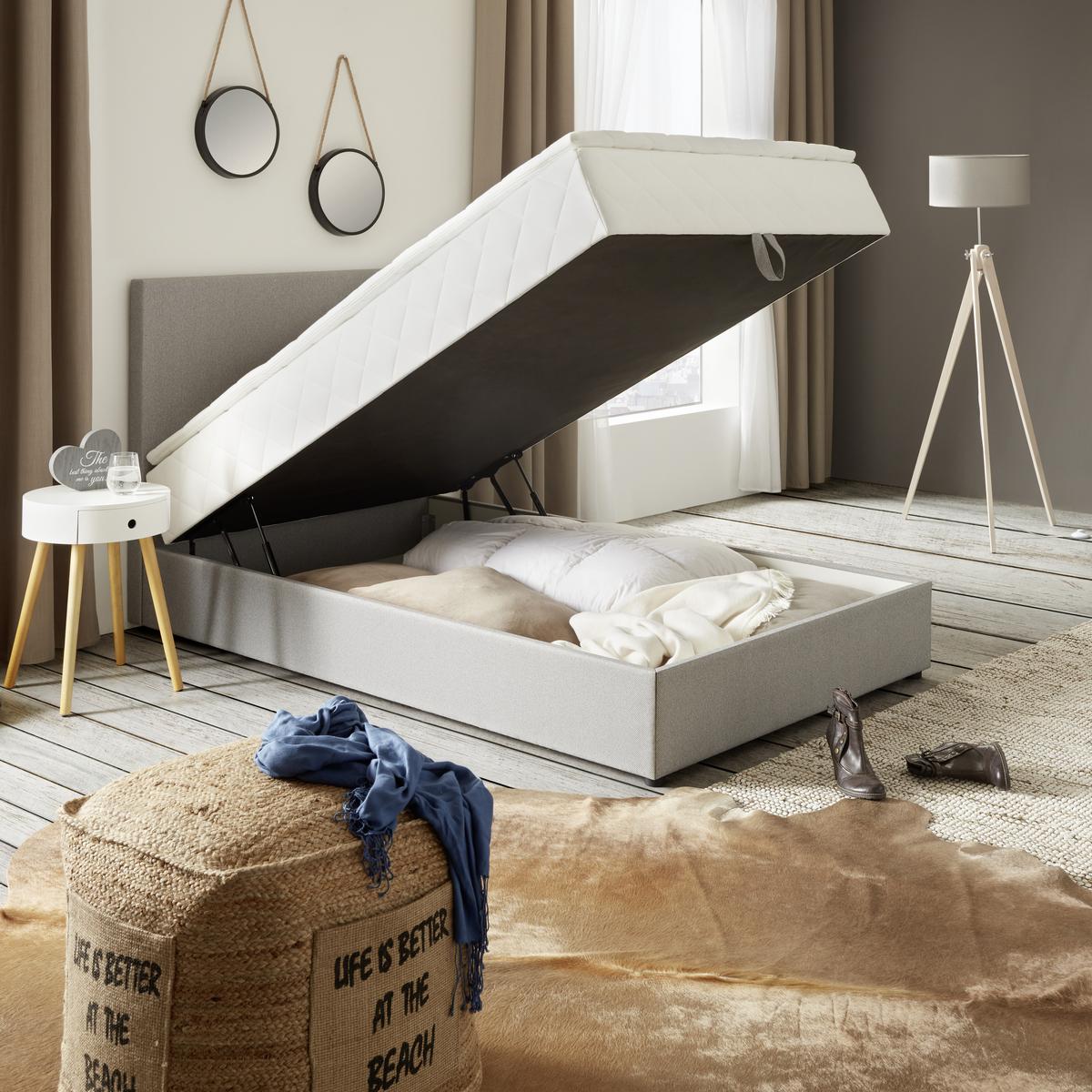 Boxbett Boxy in Grau ca. 120x200cm - Grau, KONVENTIONELL, Textil (120/200cm) - Based